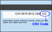 Sometimes, for American Express cards, the CSV cod is on the front of the card.